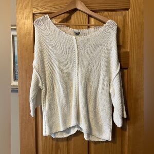 aerie Cream Open-Knit Boxy Sweater